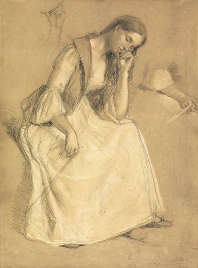 Studie eines sitzenden Mädchens von Charles West Cope